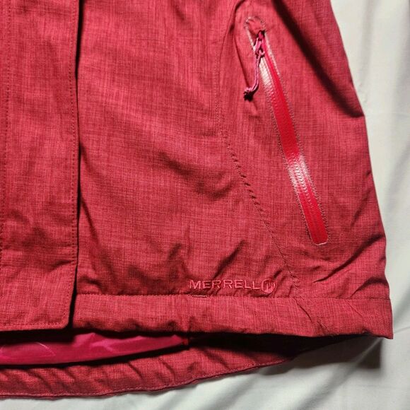 Merrell Womens Small Opti Shell Waterproof Breathable Hooded Jacket Vented Red - Picture 3 of 14